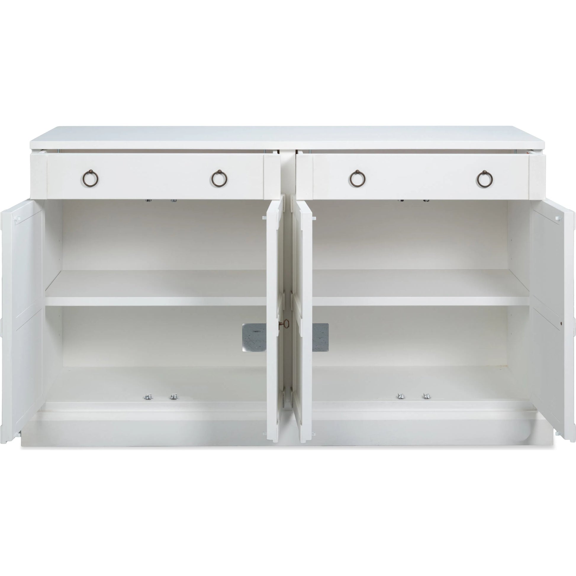 Center Media Base by Sarreid Ltd. in white and center media base. Made from unique in a unique style.