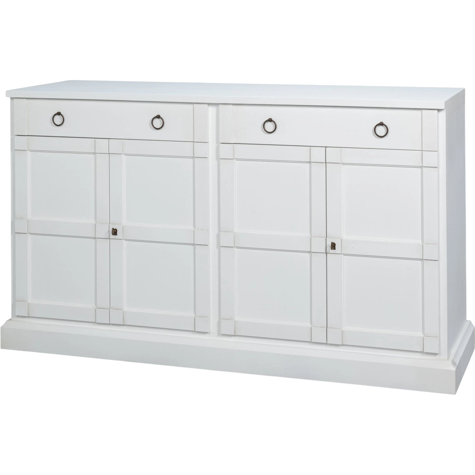 Center Media Base by Sarreid Ltd. in white and center media base. Made from unique in a unique style.
