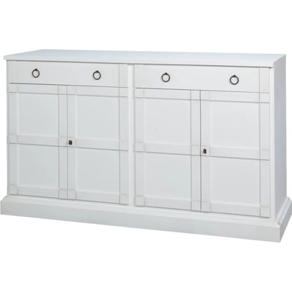 Center Media Base by Sarreid Ltd. in white and center media base. Made from unique in a unique style.