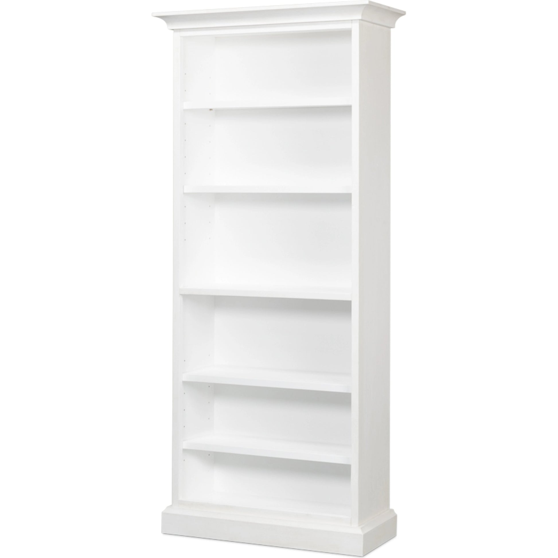 Open Shelf Bookcase by Sarreid Ltd. in cortina white. Made from solid pine in a cottage & farmhouse style.