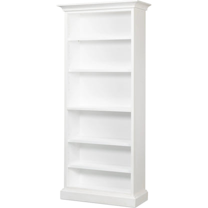 Open Shelf Bookcase by Sarreid Ltd. in cortina white. Made from solid pine in a cottage & farmhouse style.