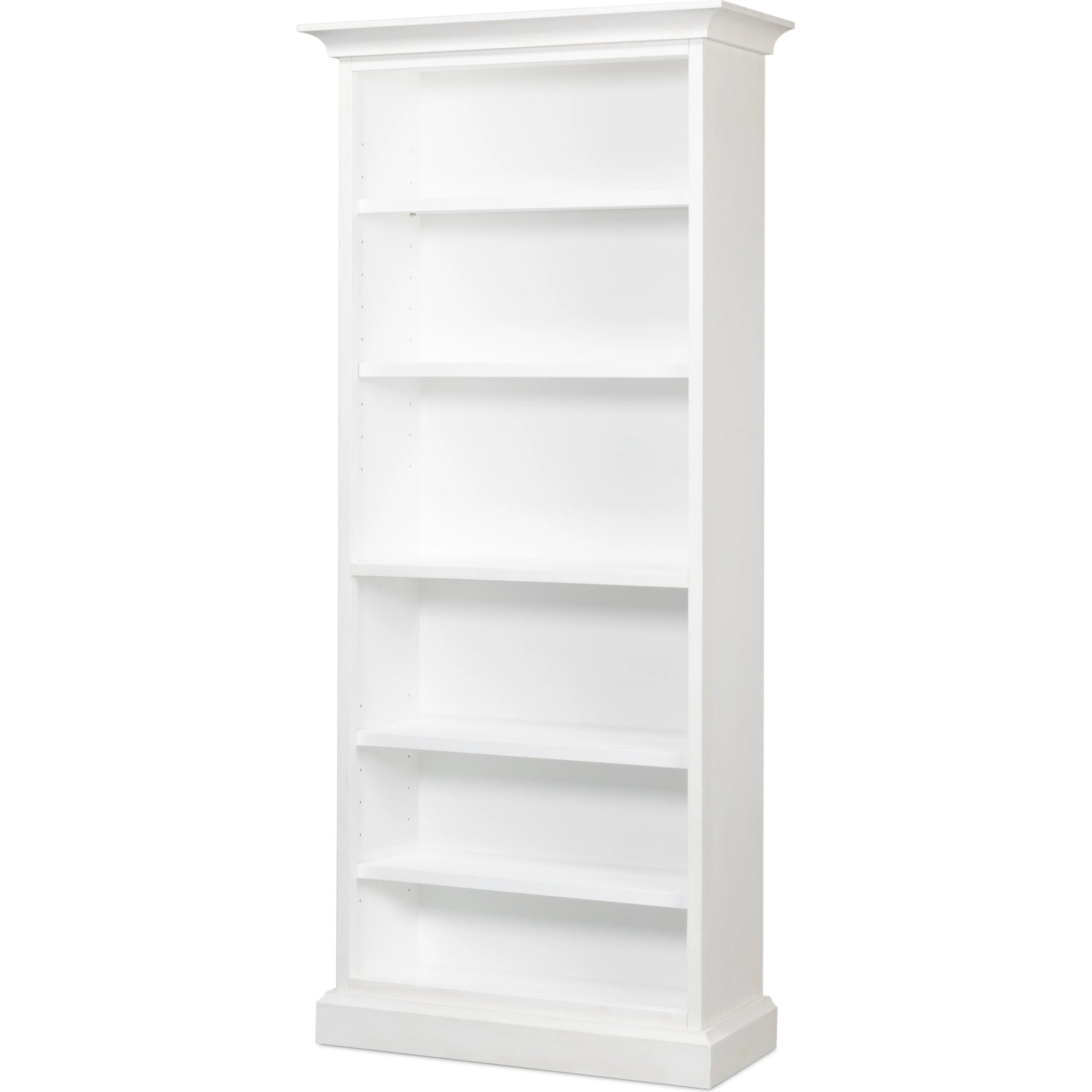 Open Shelf Bookcase by Sarreid Ltd. in cortina white. Made from solid pine in a cottage & farmhouse style.