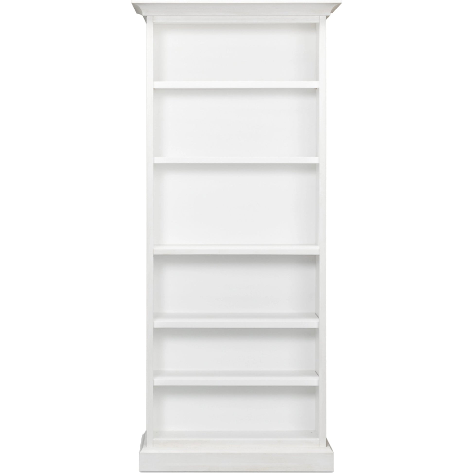 Open Shelf Bookcase by Sarreid Ltd. in cortina white. Made from solid pine in a cottage & farmhouse style.