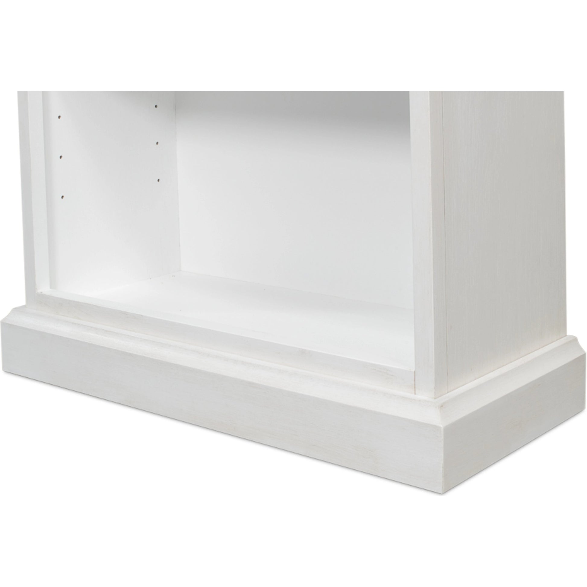 Open Shelf Bookcase by Sarreid Ltd. in cortina white. Made from solid pine in a cottage & farmhouse style.