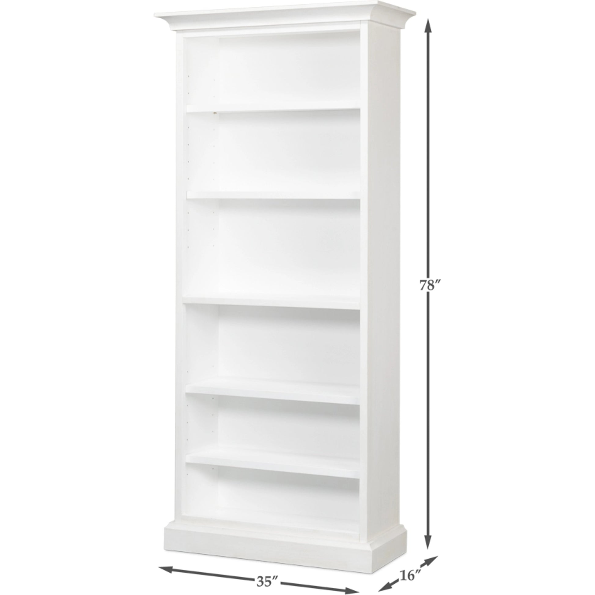 Open Shelf Bookcase by Sarreid Ltd. in cortina white. Made from solid pine in a cottage & farmhouse style.