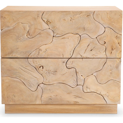 Calavaras Nightstand by Bernhardt in bleached teak. Made from wood in a transitional style.