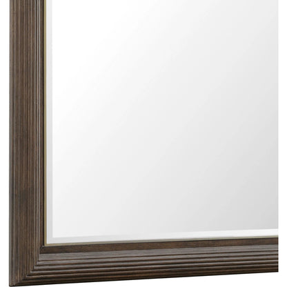 Asher Park Dresser Mirror by Pulaski Furniture in piano brown. Made from rubberwood solids in a unique style.