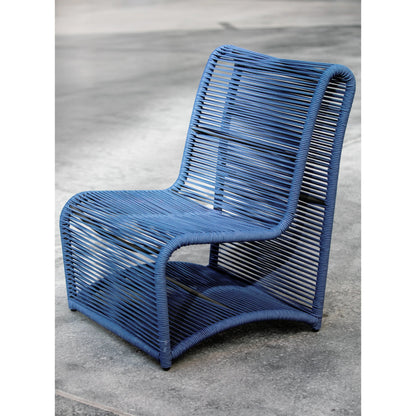 Milano Outdoor Armless Club Chair by Sunset West. Made from olefin rope in a coastal style.