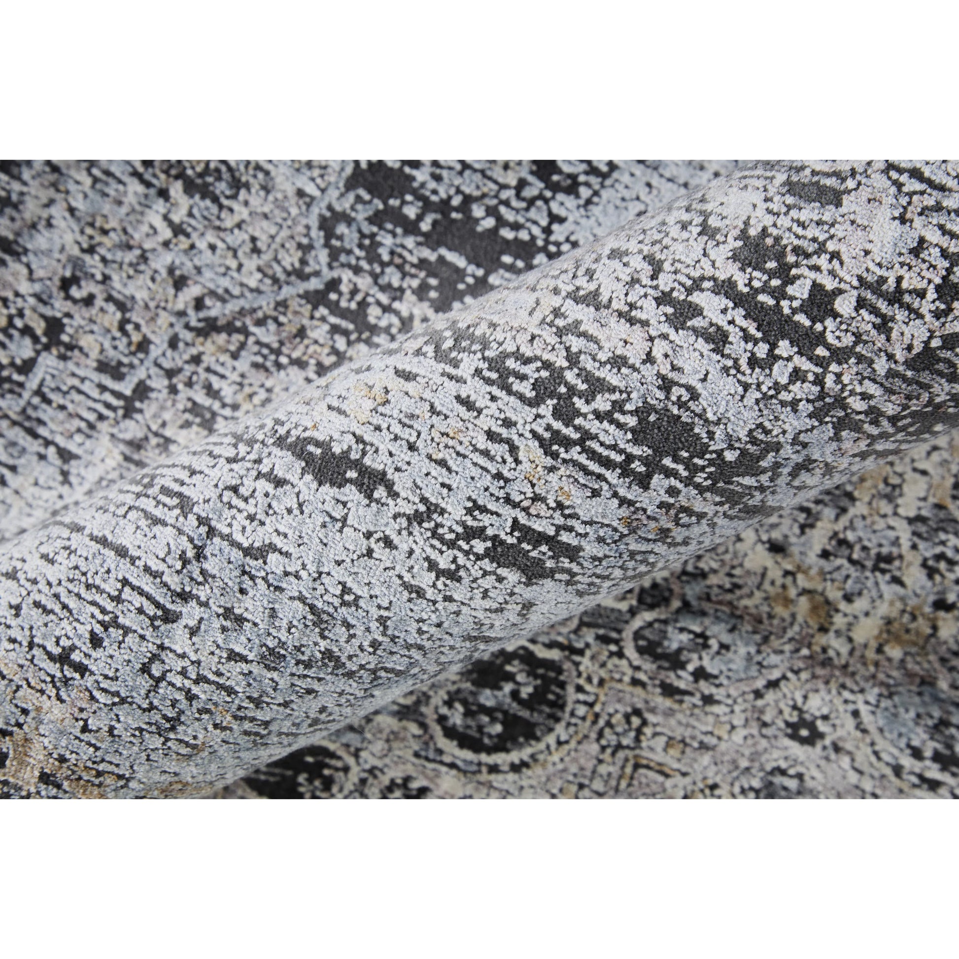 Sarrant Transitional Rug - 3963F by Feizy in gray, silver, ivory. Made from viscose, polyester in a unique style.