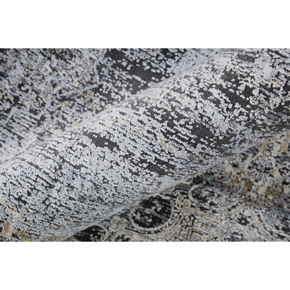Sarrant Transitional Rug - 3963F by Feizy in gray, silver, ivory. Made from viscose, polyester in a unique style.