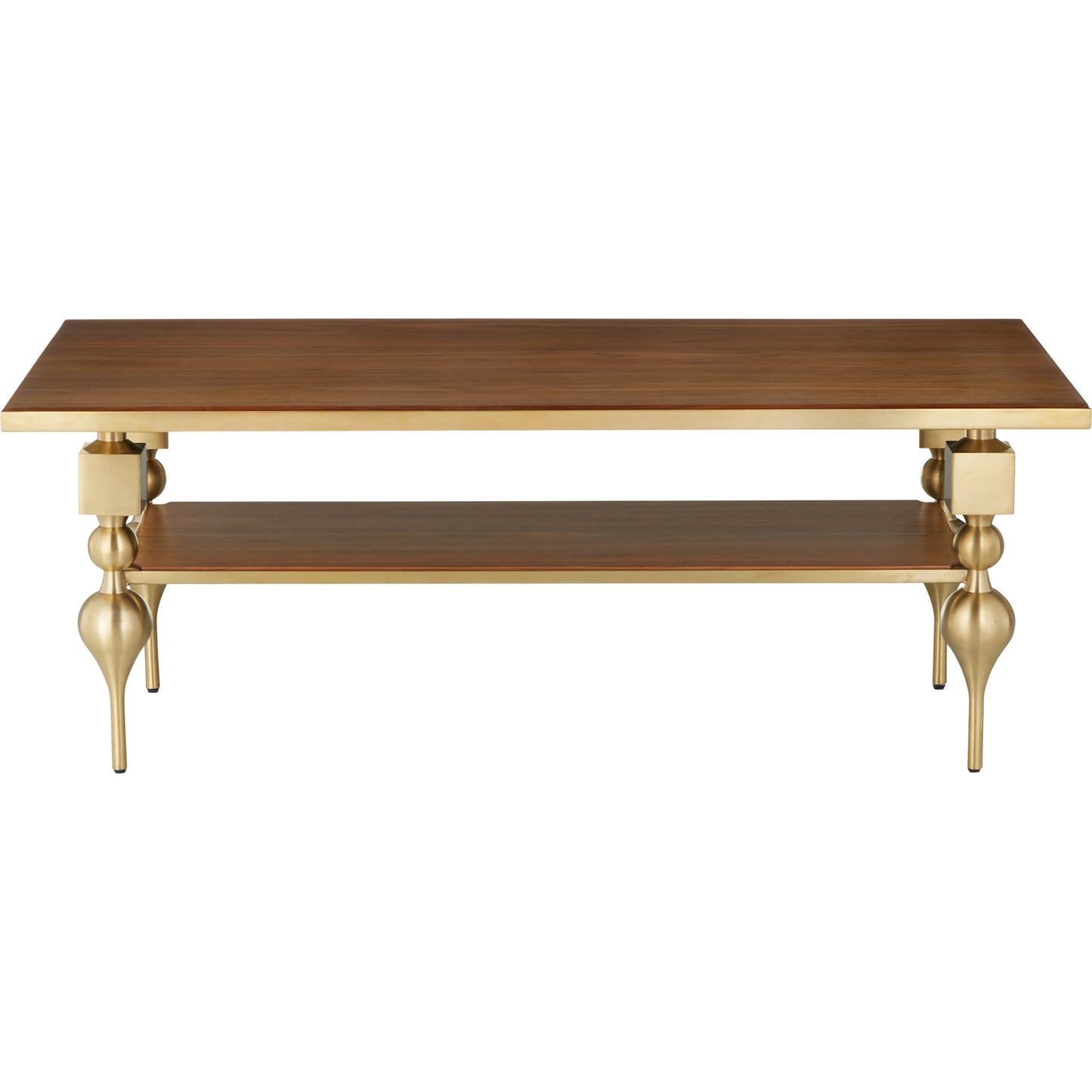 002 SI-2257305 | Additional Silo | Maeve Cocktail Table by Currey and Company in brushed brass, walnut. Made from stainless steel, walnut veneer, engineered wood in a modern style.