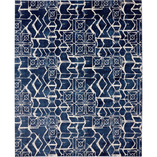 Remmy Transitional Geometric Rug - 3516F by Feizy in blue, ivory. Made from polypropylene, polyester in a unique style.