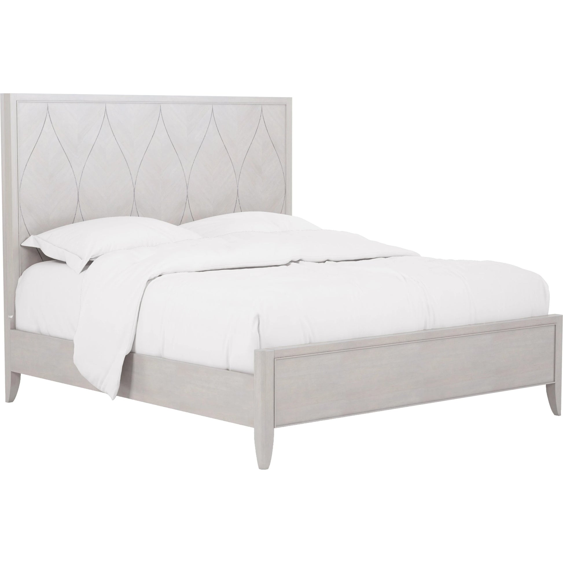 Mezzanine Panel Bed by A.R.T. Furniture in dove gray. Made from parawood, poplar solids, maple veneer in a modern style.