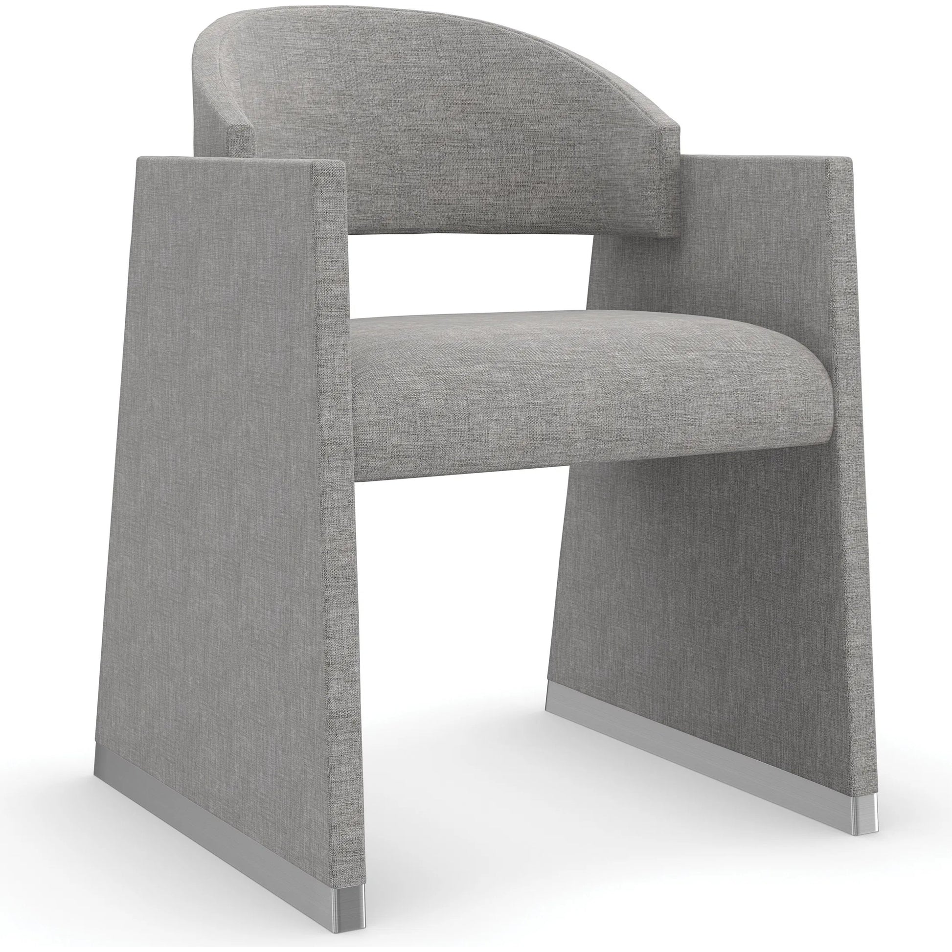 Polish Off Dining Chair by Caracole in gray, silver and polished silver. Made from unique in a transitional style.
