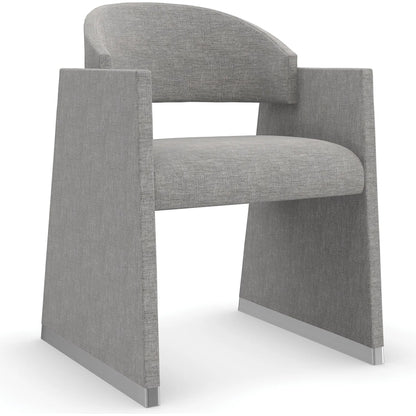 Polish Off Dining Chair by Caracole in gray, silver and polished silver. Made from unique in a transitional style.