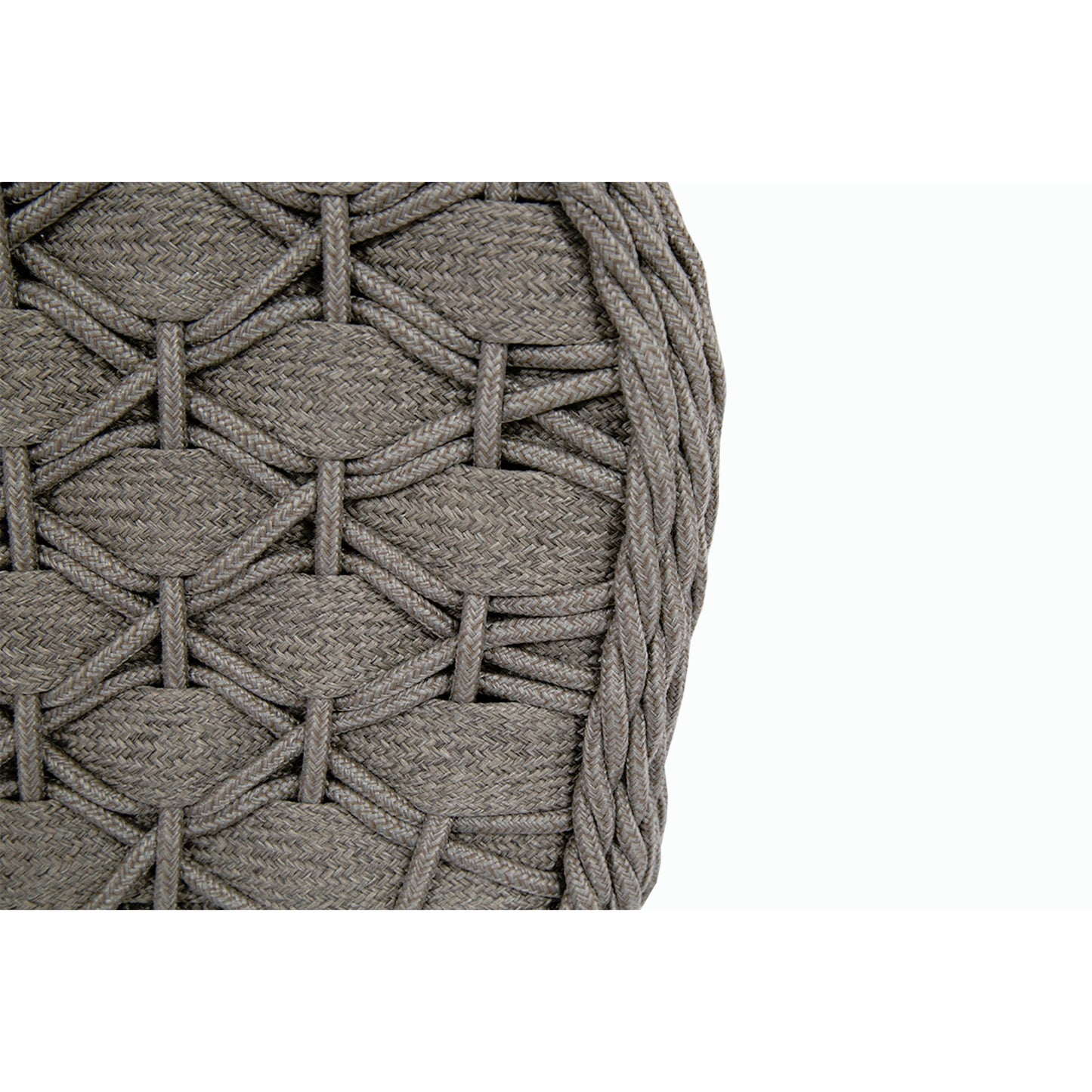 006 SI-2167076,SI-2167077,SI-2167078 | Closeup | Marbella Outdoor Dining Chair by Sunset West in graphite. Made from olefin rope in a modern style.
