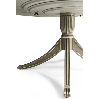 Timeless Solar Spider Leg Pedestal Dining Table by Jonathan Charles in sun bleached cherry. Made from cherry, brass in a modern style.
