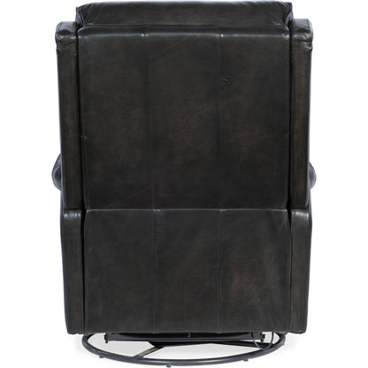 Stark Power Swivel Recliner by Hooker Furniture in brindisi trinita. Made from leather in a traditional style.