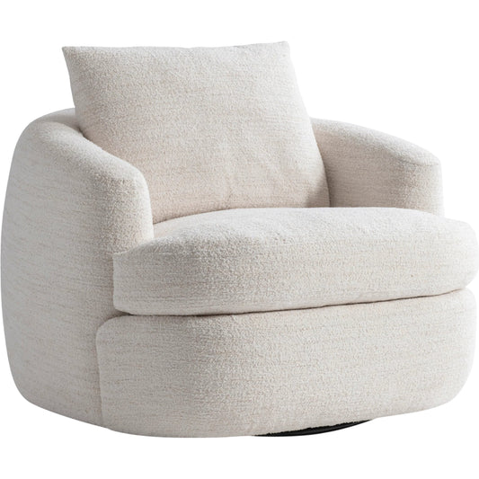 Jules Fabric Swivel Chair by Bernhardt in cream. Made from fabric in a unique style.