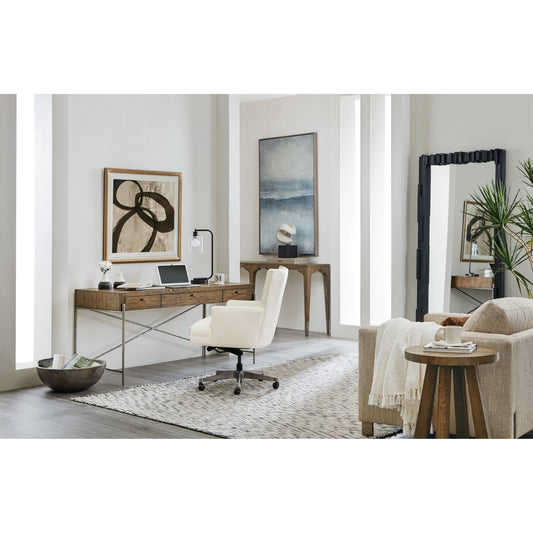 Chapman Writing Desk by Hooker Furniture in sorrel. Made from white oak veneers, metal in a modern style.