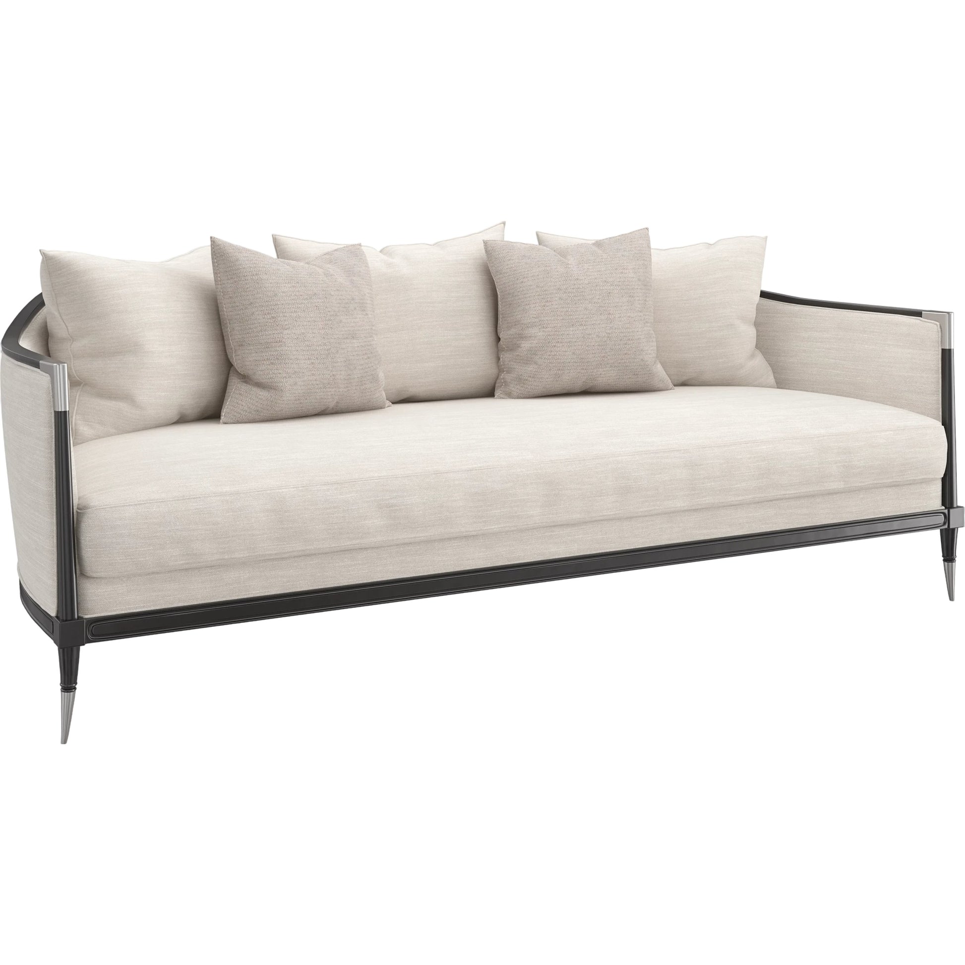 Splash of Flash Sofa by Caracole in almost black. Made from birch in a transitional style.