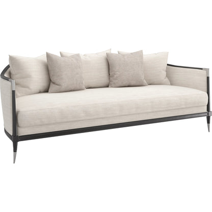 Splash of Flash Sofa by Caracole in almost black. Made from birch in a transitional style.