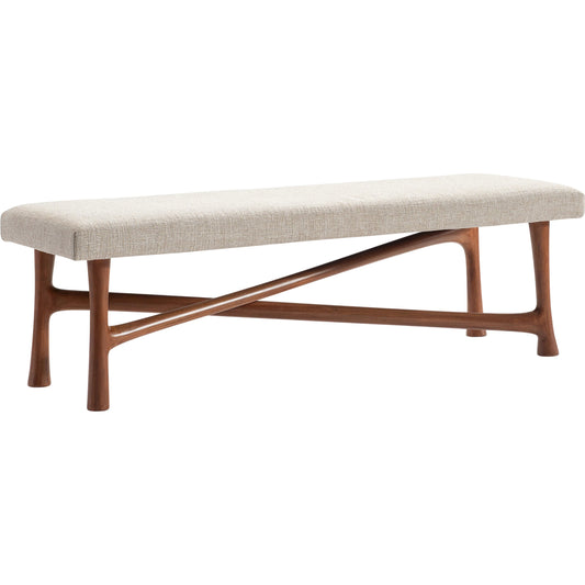 Loft Brasea Bench by Bernhardt in white. Made from fabric, wood in a unique style.