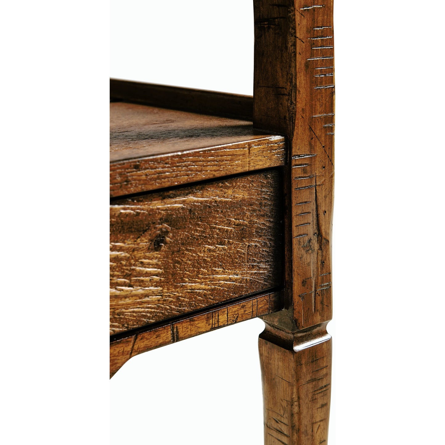 008 SR-846281 | Closeup | Casual Accents Country Walnut Square End Table by Jonathan Charles in brown and country farmhouse walnut. Made from acacia in a traditional style.