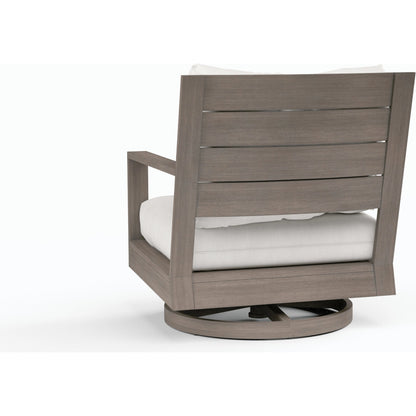 Laguna Outdoor Swivel Chair by Sunset West in browns. Made from aluminum in a modern style.