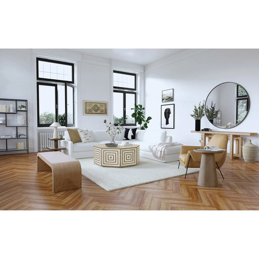 Commerce & Market Bench by Hooker Furniture in light natural. Made from resin in a modern style.