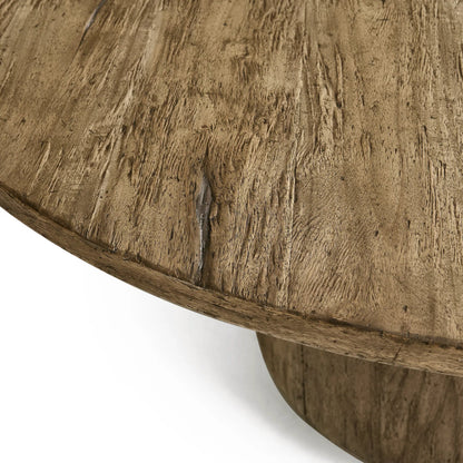 60" Stone Ridge Round Dining Table by Jonathan Charles in tully light acacia. Made from acacia in a transitional style.