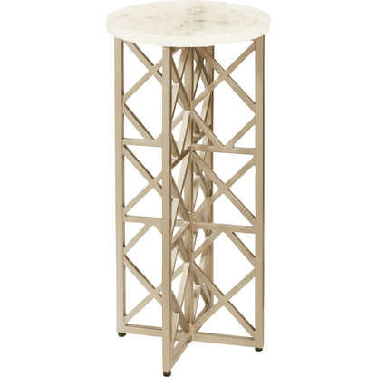 Gypsum Stone-Top Drink Table with Metal Base by Pulaski Furniture in gypsum. Made from metal in a transitional style.