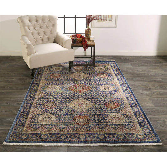 Torina Traditional Oriental Rug - 3878F by Feizy in blue, red, gold. Made from viscose in a unique style.