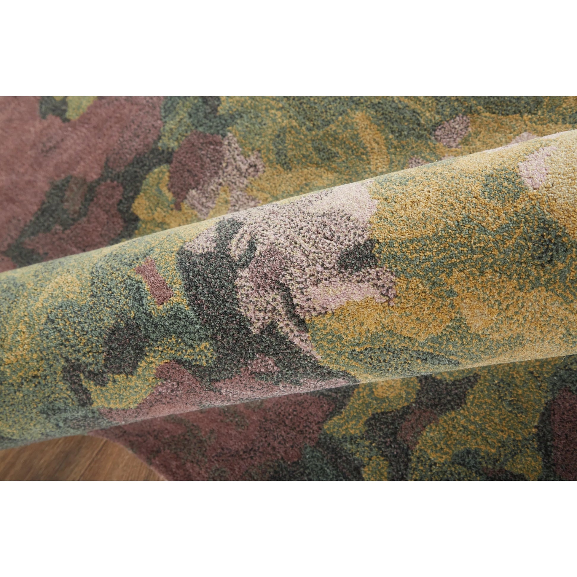 Amira Transitional Rug - 8633F by Feizy in gold, purple, green. Made from wool in a unique style.