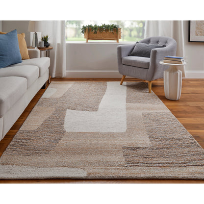 Pollock Rug - 8953F by Feizy in brown, tan, ivory. Made from wool, nylon in a unique style.