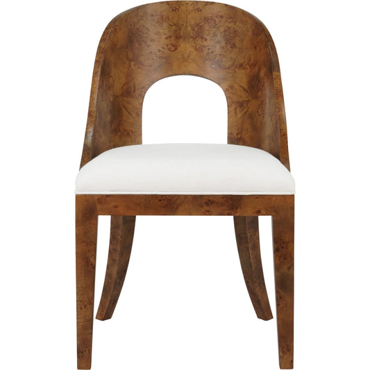 Rafferty Curved Back Wooden Dining Chair by Worlds Away. Made from solid wood in a unique style.