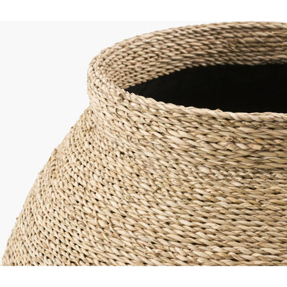 Raine Basket by Surya in natural and lacquered. Made from paper, seagrass in a unique style.