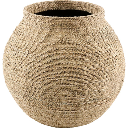 Raine Basket by Surya in natural and lacquered. Made from paper, seagrass in a unique style.