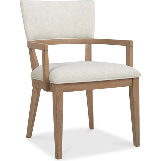 Sonnet Upholstered Dining Chair by Hooker Furniture in beige and wren. Made from 92% polyester, 8% linen in a unique style.