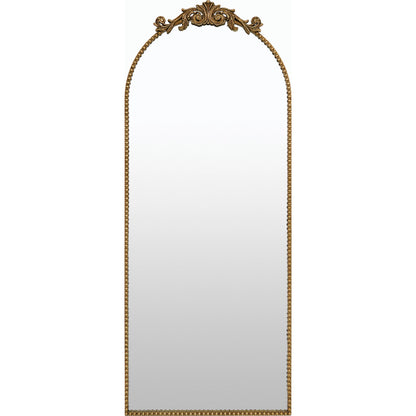 Aarlen Arch Full Length Mirror by Surya in gold and antiqued. Made from iron in a traditional style.