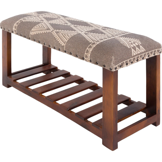 Asmara - 25291 by Livabliss in medium gray, beige and polished. Made from cotton, wood in a eclectic & global style.