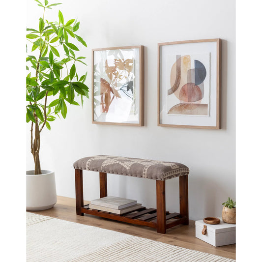 Asmara - 25291 by Livabliss in medium gray, beige and polished. Made from cotton, wood in a eclectic & global style.