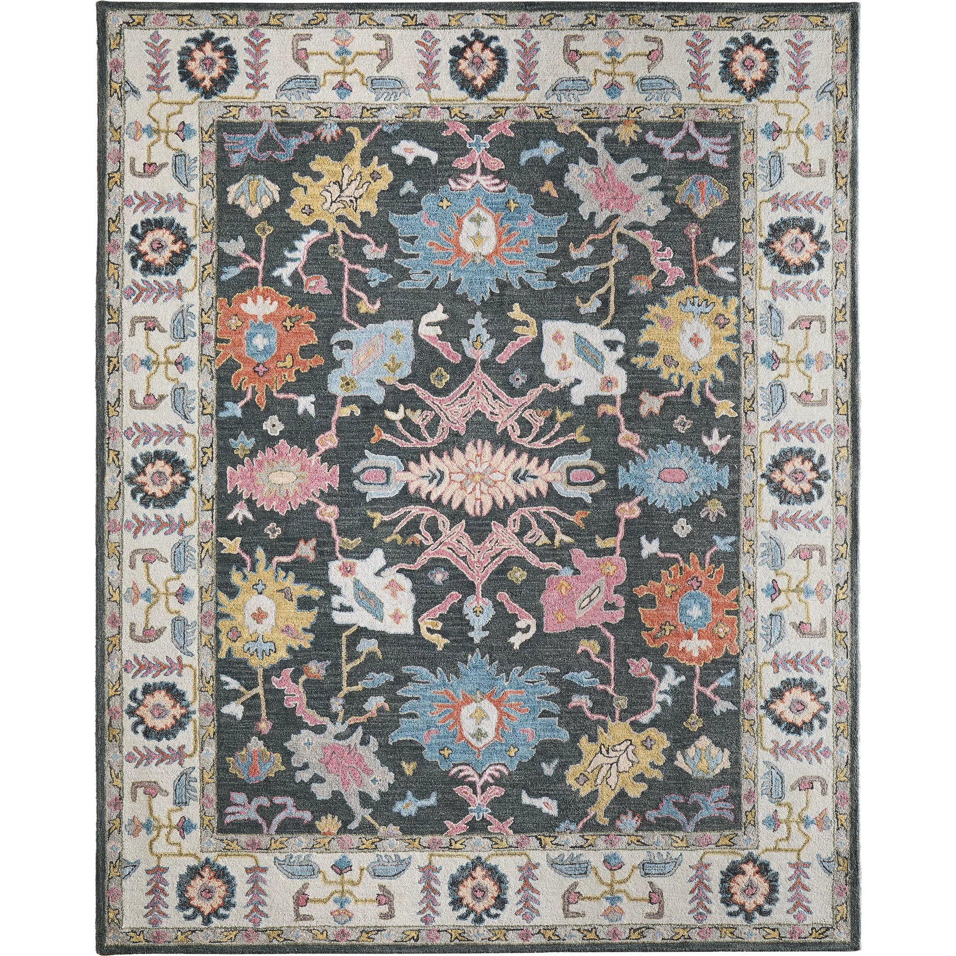 Springfield Traditional & Botanical SPF8A47F Rug by Feizy in gray, ivory, blue. Made from wool in a unique style.