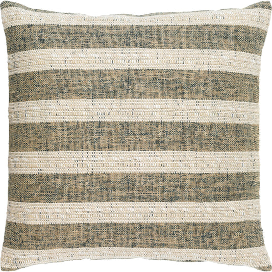 Rafer Pillow - 481551 by Surya in olive, ivory, sandstone. Made from front: 65% linen, 35% cotton, back: 100% cotton in a modern style.
