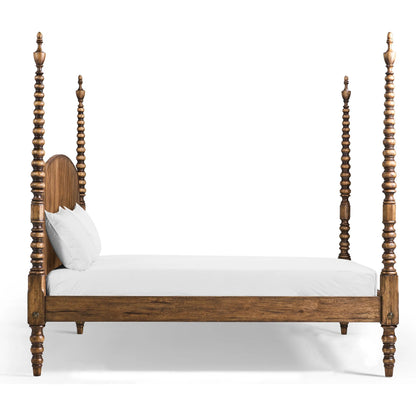Tamarisk Poster Bed by Jonathan Charles in medium spain walnut. Made from main acacia in a unique style.
