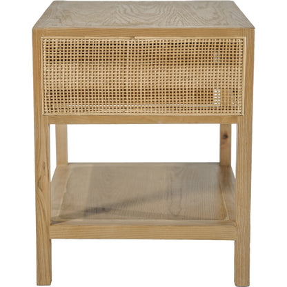Rattan Side Table by LH Imports in natural and natural, brass. Made from oak, oak veneer, wicker, metal in a cottage & farmhouse style.
