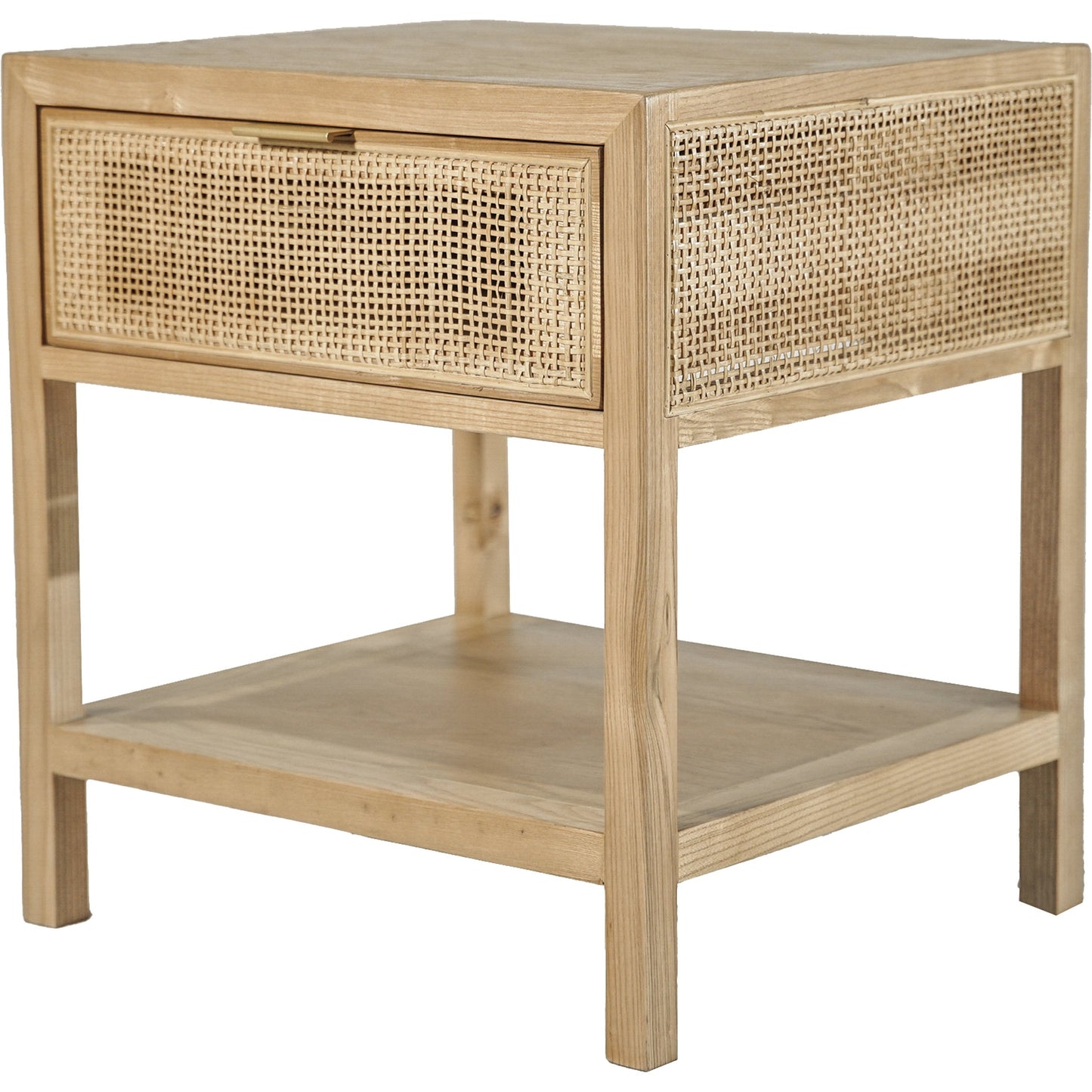 001 SI-2004399 | Additional Silo | Rattan Side Table by LH Imports in natural and natural, brass. Made from oak, oak veneer, wicker, metal in a cottage & farmhouse style.