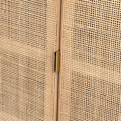 Rattan Sideboard by LH Imports in natural and natural, brass. Made from oak, oak veneer, wicker, metal in a cottage & farmhouse style.