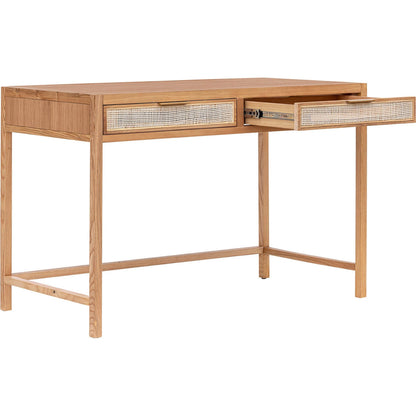Rattan Desk by LH Imports. Made from oak, oak veneer, wicker, metal in a modern style.