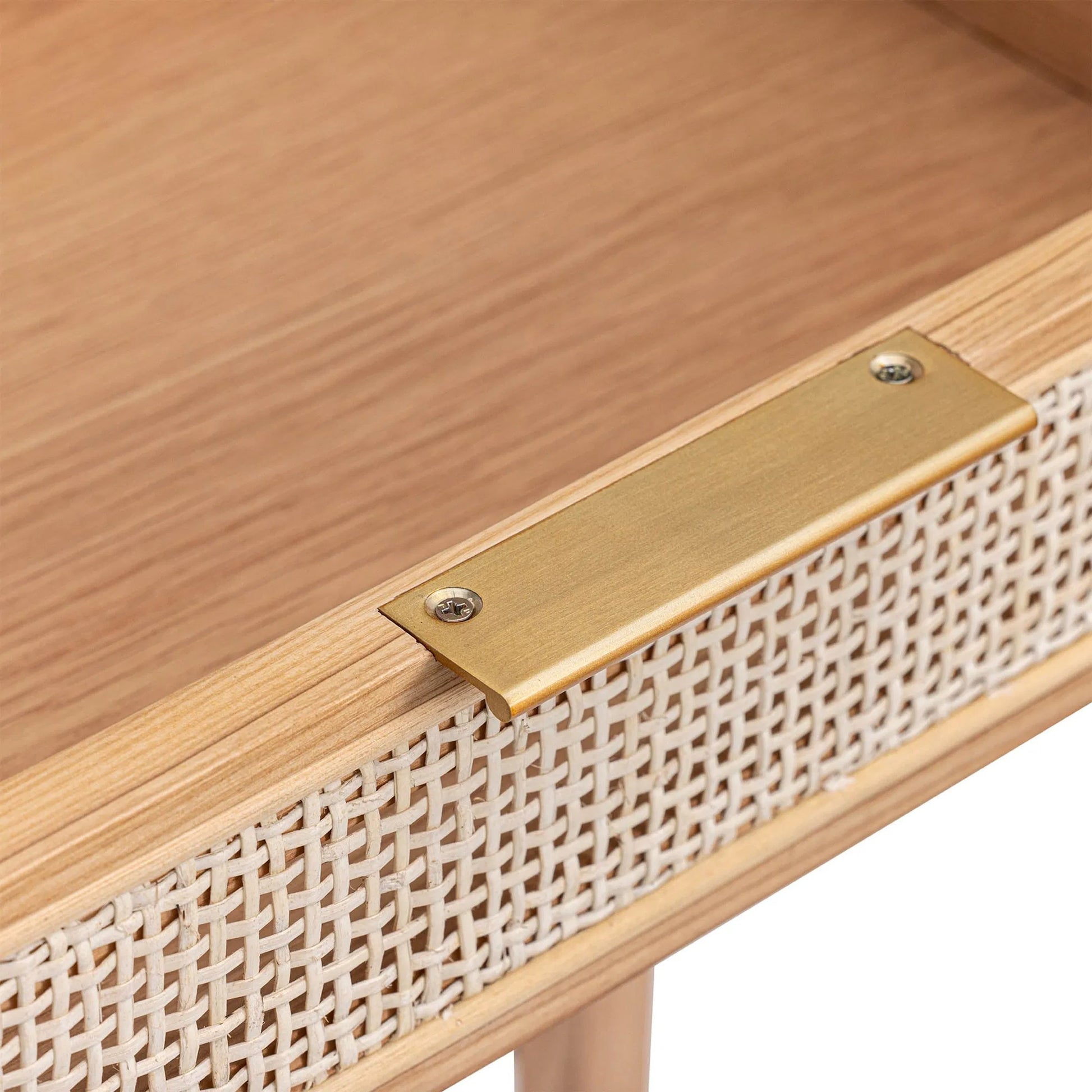 Rattan Desk by LH Imports. Made from oak, oak veneer, wicker, metal in a modern style.
